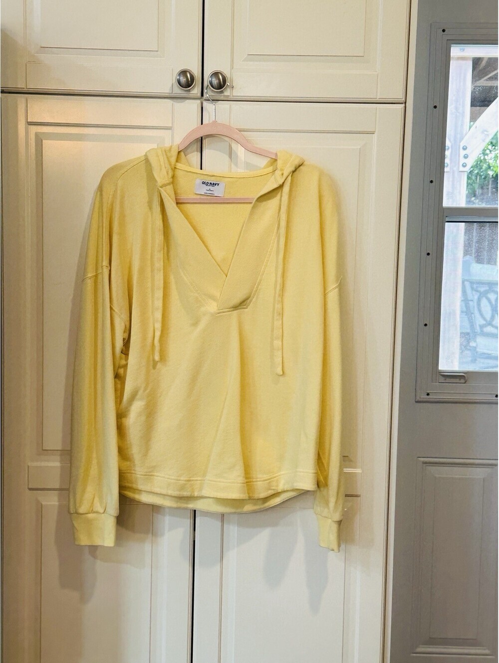 Old Navy Women's Yellow Tunic Beach Hoodie Sweat Shirt Size M